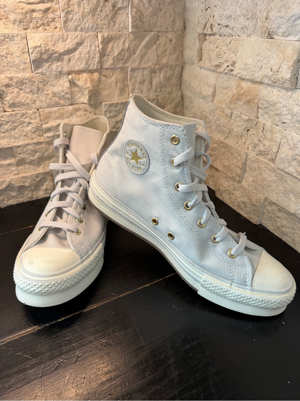 Converse Chuck Taylor All Star Platform High Top Light Blue/Gold Unisex